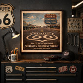 Poster Route 66 Seligman Pavement Shield