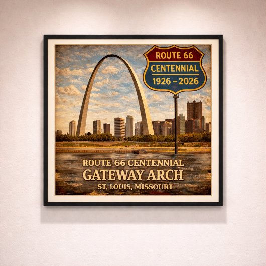 Poster Route 66 St Louis Gateway Arch