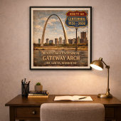 Poster Route 66 St Louis Gateway Arch