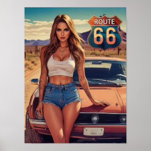 POSTER ROUTE 66 UN RÊVE