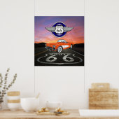 Poster Route 66 - Vintage - Voiture classique - SRF (Cuisine)