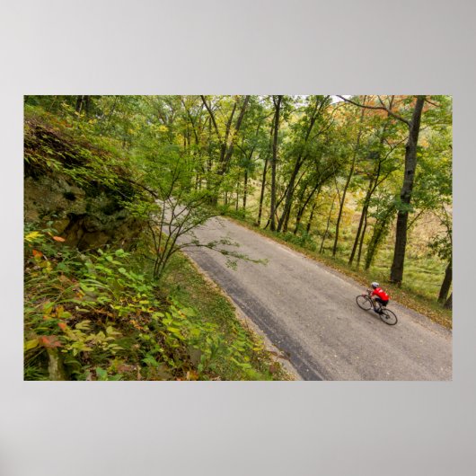 Poster Route À Vélo Sur Route Campagne (Devant)