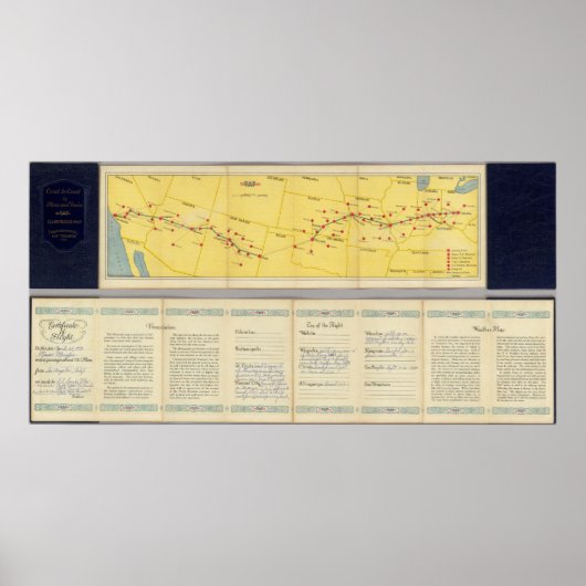 Poster Route aérienne de Los Angeles à Columbus (Devant)