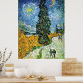 Poster Route avec Cyprès (van Gogh) (Cuisine)
