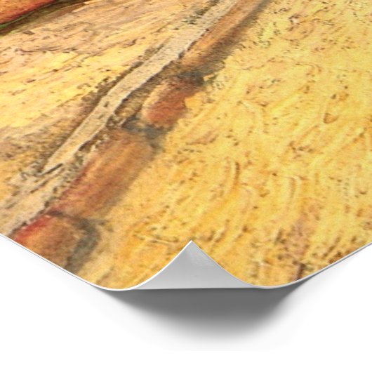 Poster Route avec viaduc sous-terrain par Vincent van Gog (Coin)