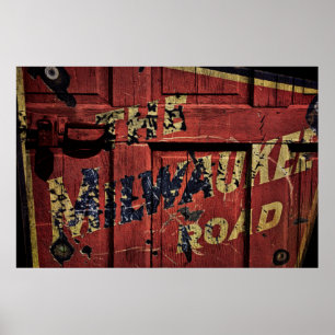 POSTER ROUTE BOXCAR MILWAUKEE