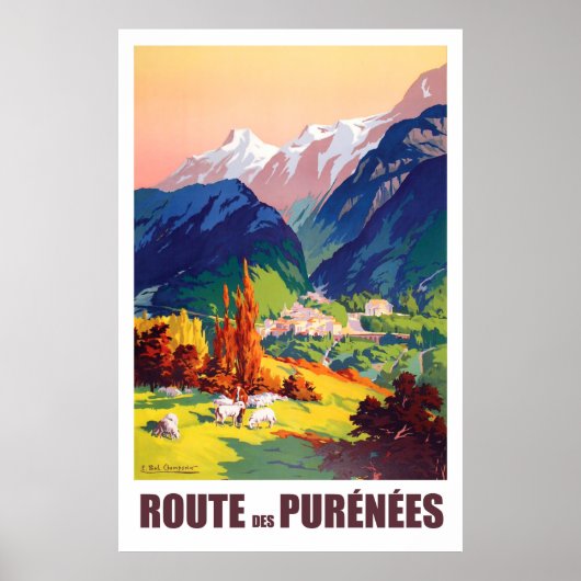 Poster Route dans les Pyrénées, France (Devant)