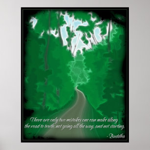 Poster Route de Bouddha à l'affiche de citation de vérité