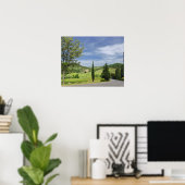 Poster Route de campagne courbée entre cyprès dans (Bureau à domicile)