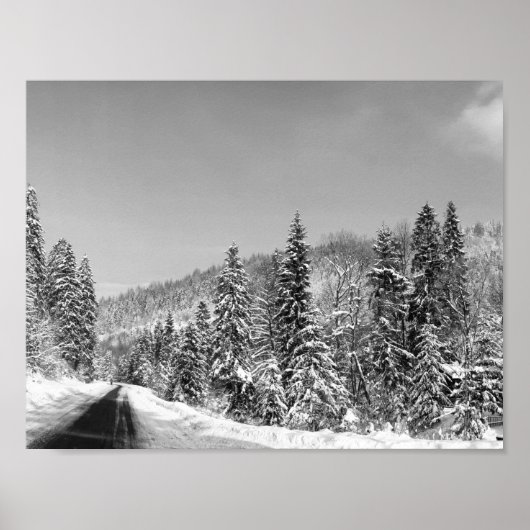 Poster Route de la forêt d'hiver (Devant)