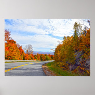 Poster Route de montagne au Vermont, Automne