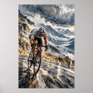 Poster Route de Montagne Cyclisme Paysage Alpin Dramatiqu