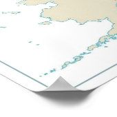 Poster Route des autoroutes américaines sur la carte des  (Coin)