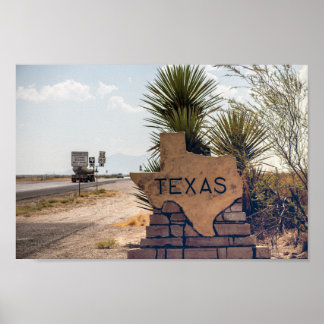Poster Route du désert du Texas