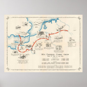 Poster Route du groupe de combat des anciens 2ÈME GUERRE 