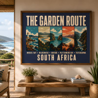 Route du jardin illustration vintage Afrique du Su