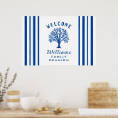 Poster Route Famille Réunion Arbre Bleu Et Blanc (Cuisine)