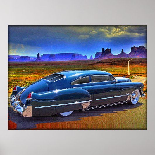 Poster route qui défile un ciel peint (Devant)