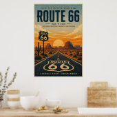 Poster Route Rétro 66 Art du Désert Centenaire (Cuisine)