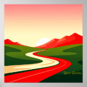 Poster Route sinueuse vers le soleil (Devant)