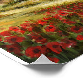 Poster Route toscane avec des pavots (Coin)