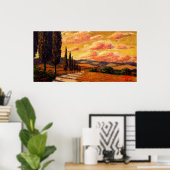 Poster Route Toscane Cypress (Bureau à domicile)