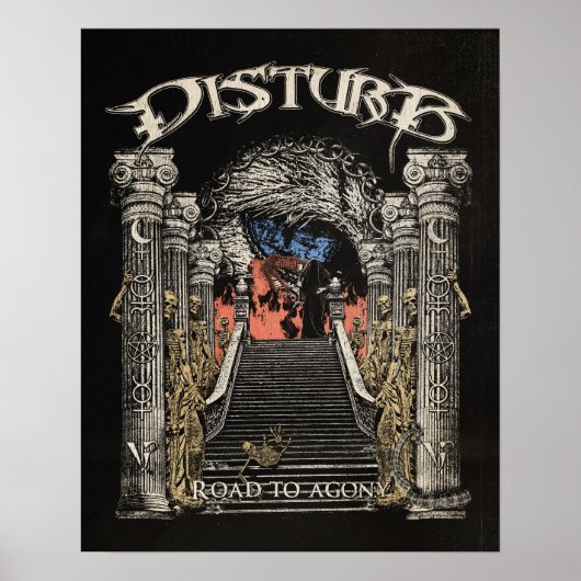 Poster Route vers l'agonie - Retro MetalCore Design (Devant)