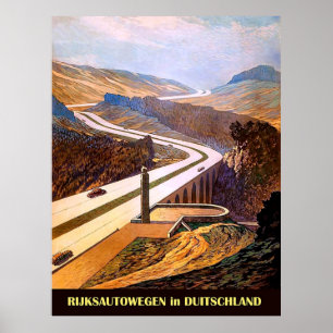 Poster Routes de l'empire autoroutier, Allemagne.