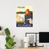 Poster Rovaniemi, Finlande, femme sur la côte (Bureau à domicile)