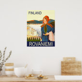 Poster Rovaniemi, Finlande, femme sur la côte (Cuisine)