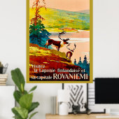 Poster Rovaniemi, Finlande, rennes sur la côte (Bureau à domicile)