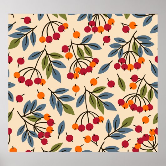 Poster Rowan Branches : Textile Charme Vintage (Devant)