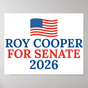 Poster Roy Cooper au Sénat Élection 2026