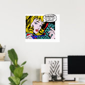 Poster Roy Lichtenstein Comic Art - Fille avec gants (Bureau à domicile)