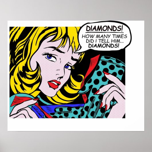 Poster Roy Lichtenstein Comic Art Girl avec gants (Devant)
