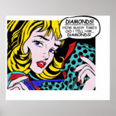 Poster Roy Lichtenstein Comic Art Girl avec gants (Devant)