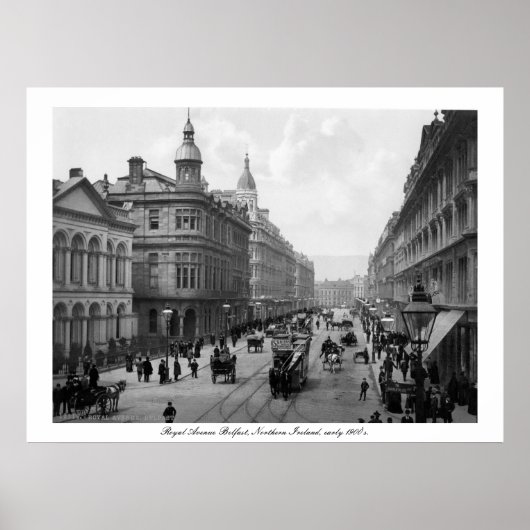 Poster Royal Avenue Belfast, Irlande du Nord, début des a (Devant)