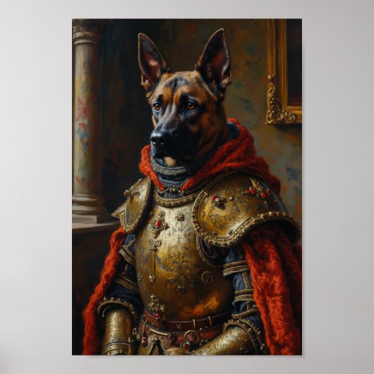 Poster Royal Belgian Malinois Portrait (Devant)