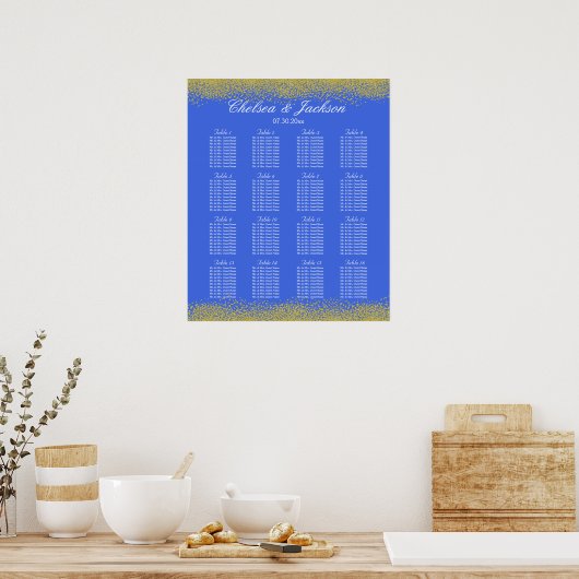 Poster Royal Blue and Gold - 16 Seating Chart (Cuisine)