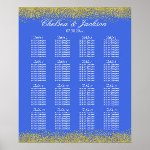 Poster Royal Blue and Gold - 16 Seating Chart
