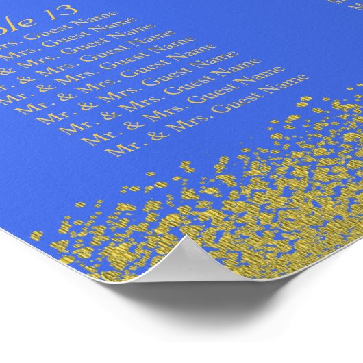 Poster Royal Blue and Gold Confetti - 16 Seating Chart (Coin)