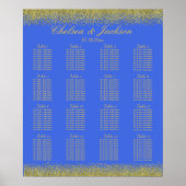 Poster Royal Blue and Gold Confetti - 16 Seating Chart (Devant)