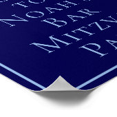 Poster Royal Blue Bar Mitzvah Photo Star du David Party (Coin)
