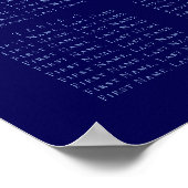 Poster Royal Blue Bar Mitzvah Star of David Seating Chart (Coin)