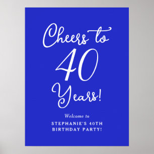 Poster Royal Blue encourage à 40 ans Anniversaire Bienven
