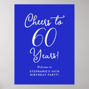 Poster Royal Blue encourage à 60 ans Anniversaire Bienven