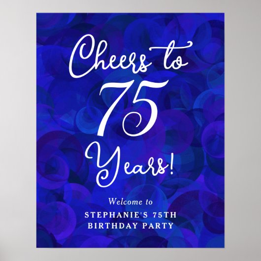 Poster Royal Blue encourage à 75 ans fête d'anniversaire (Devant)