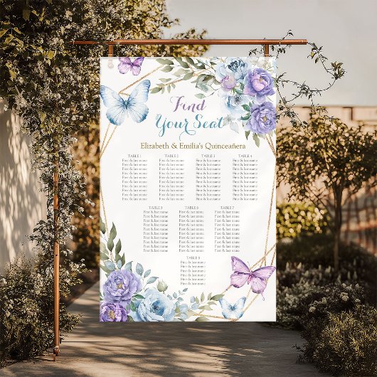 Poster Royal Blue et violet jumeaux Quinceanera