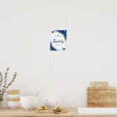 Poster Royal Blue Floral Papillons Quinceañera Faveurs (Cuisine)