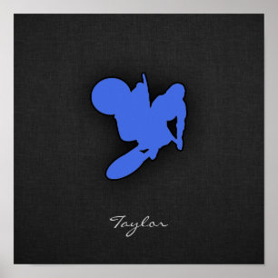 Poster Royal Blue Motocross